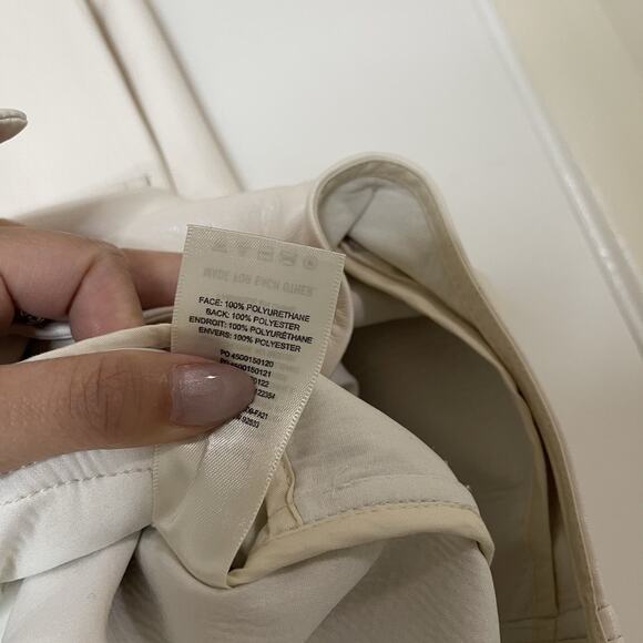 Aritzia Wilfred The Ganna Cream Vegan Leather utility ivory Shirt Jacket Size XS - Picture 4 of 7